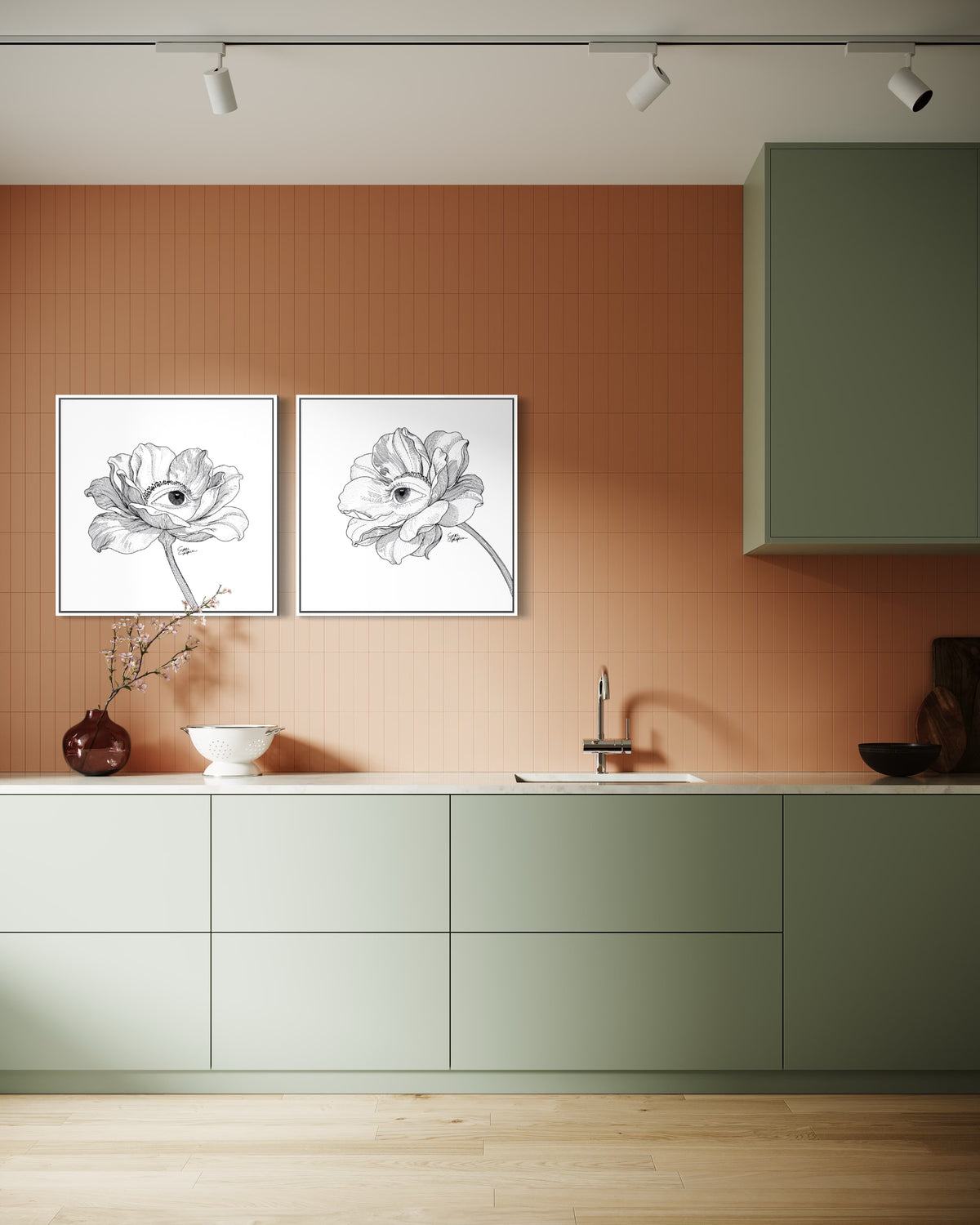 Curious flower Links | Vierkant Canvas
